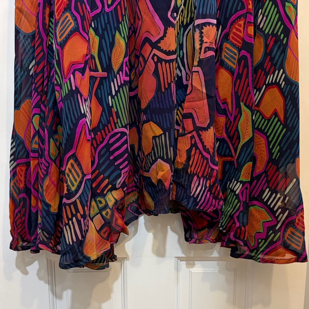 Vintage Designer Bob Mackie Collection II 100% Silk Multicolored Maxi Skirt - Picture 5 of 12